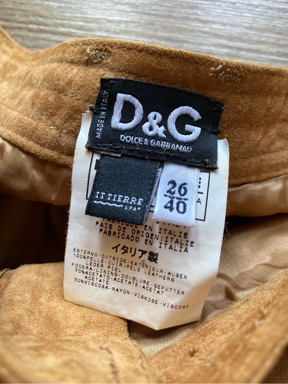 Dolce and Gabbana - Women's Tan Suede Skirt - Picture 8 of 8
